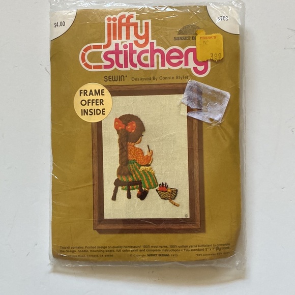⛄️🔴$5 Vintage Kiffy stitchery kits 3 UNOPENED 1973 talkin’ Sewin’ prayin’ - Picture 5 of 12